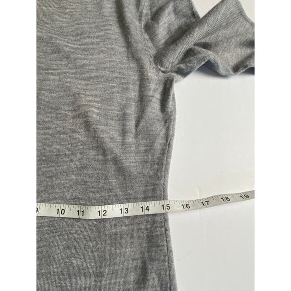 Tahari Gray Lightweight Merino Wool Blend Long Sleeve Sweater Dress Size Medium - Picture 7 of 9
